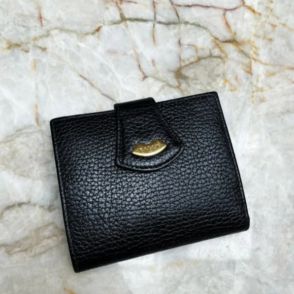 BALLY Black Pebbled Leather Bifold Snap Wallet Made In Italy Mens Women's Unisex - Picture 6 of 13